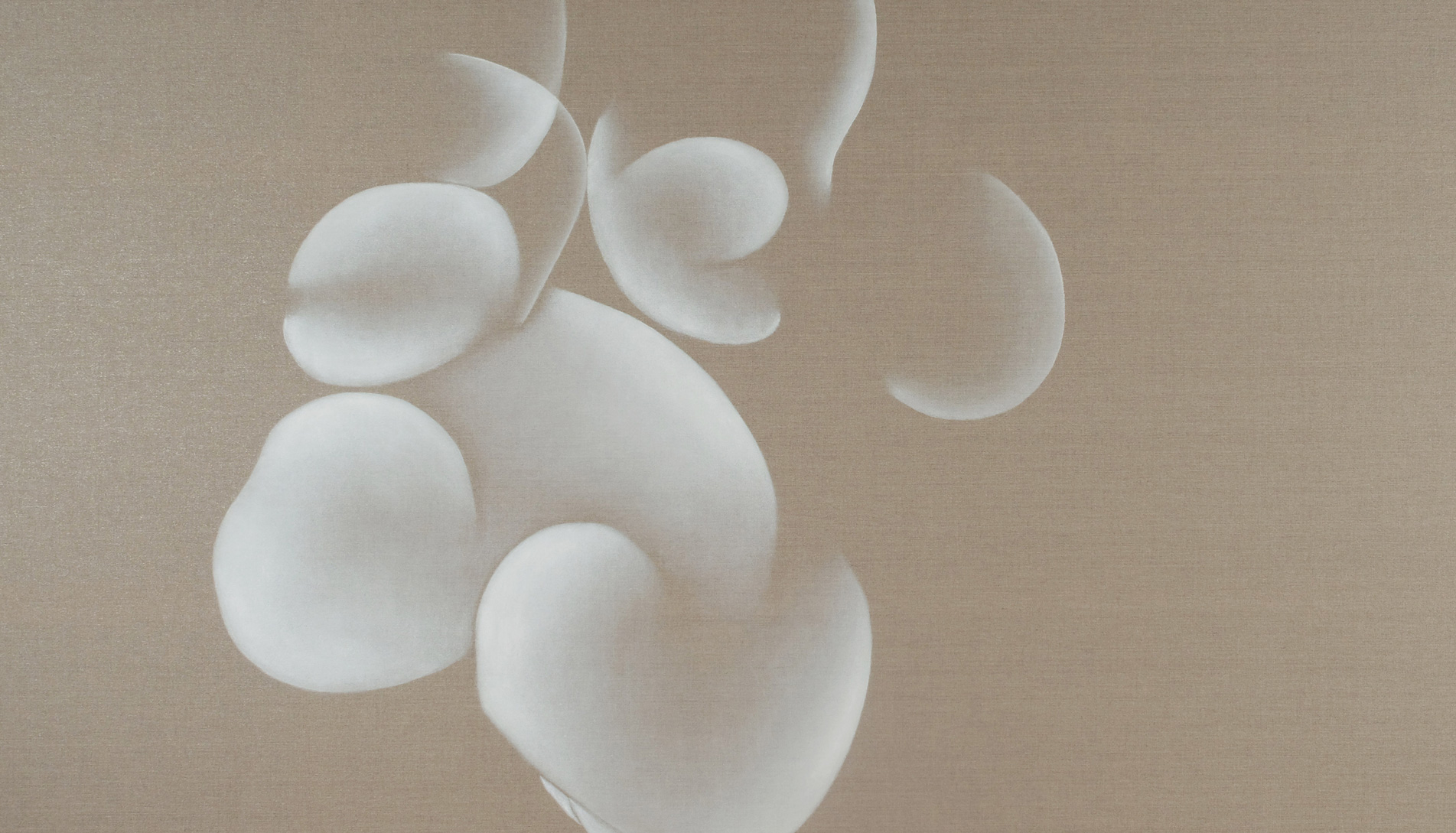 Guillaume Bottazzi's abstract painting. Oil on raw linen, 200 x 300 cm, 2017.