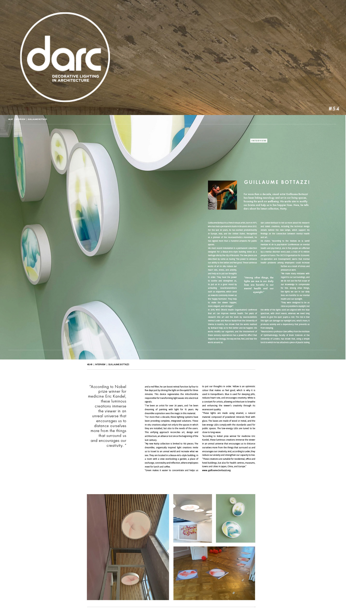 Guillaume Bottazzi's wall monted lighting on Darc Magazine