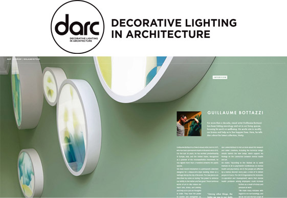 Darc magazine, article au sujet des oeuvres lumineuses de Guillaume Bottazzi, extrait