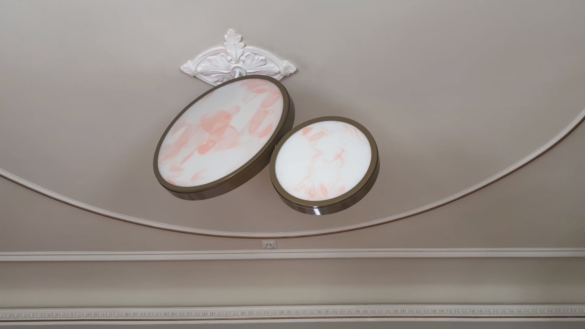 Creation, pending luminous work by Guillaume, made of enamels