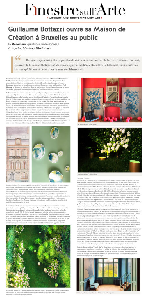 finestre sull arte présente la maison de création de Guillaume Bottazzi