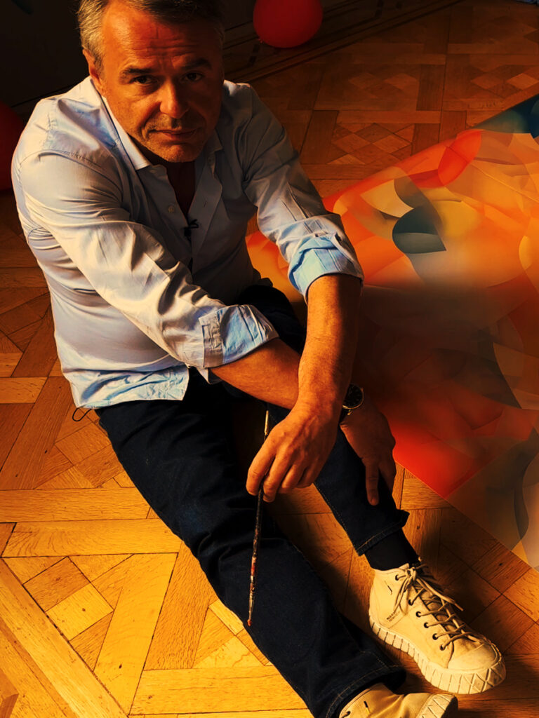 Guillaume Bottazzi dans son atelier, portrait