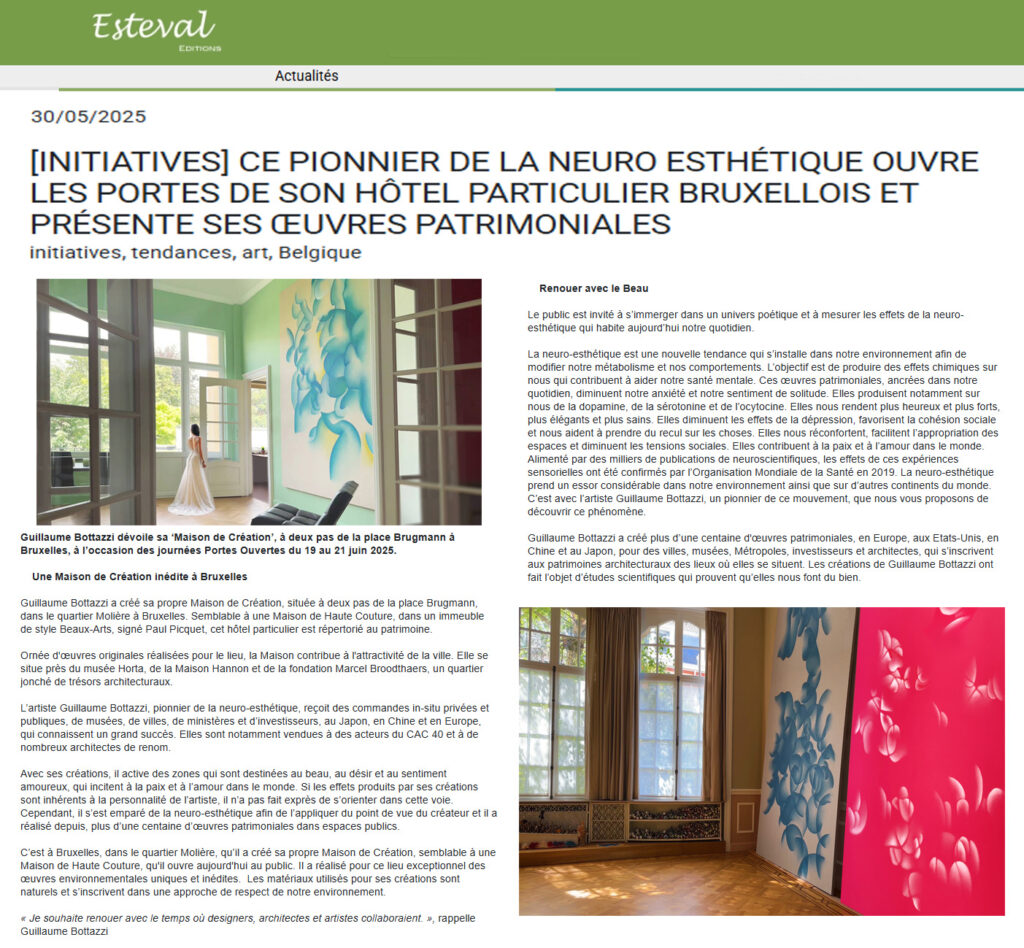 guillaume bottazzi pionner of the neuroaesthetic open its doors in brussels