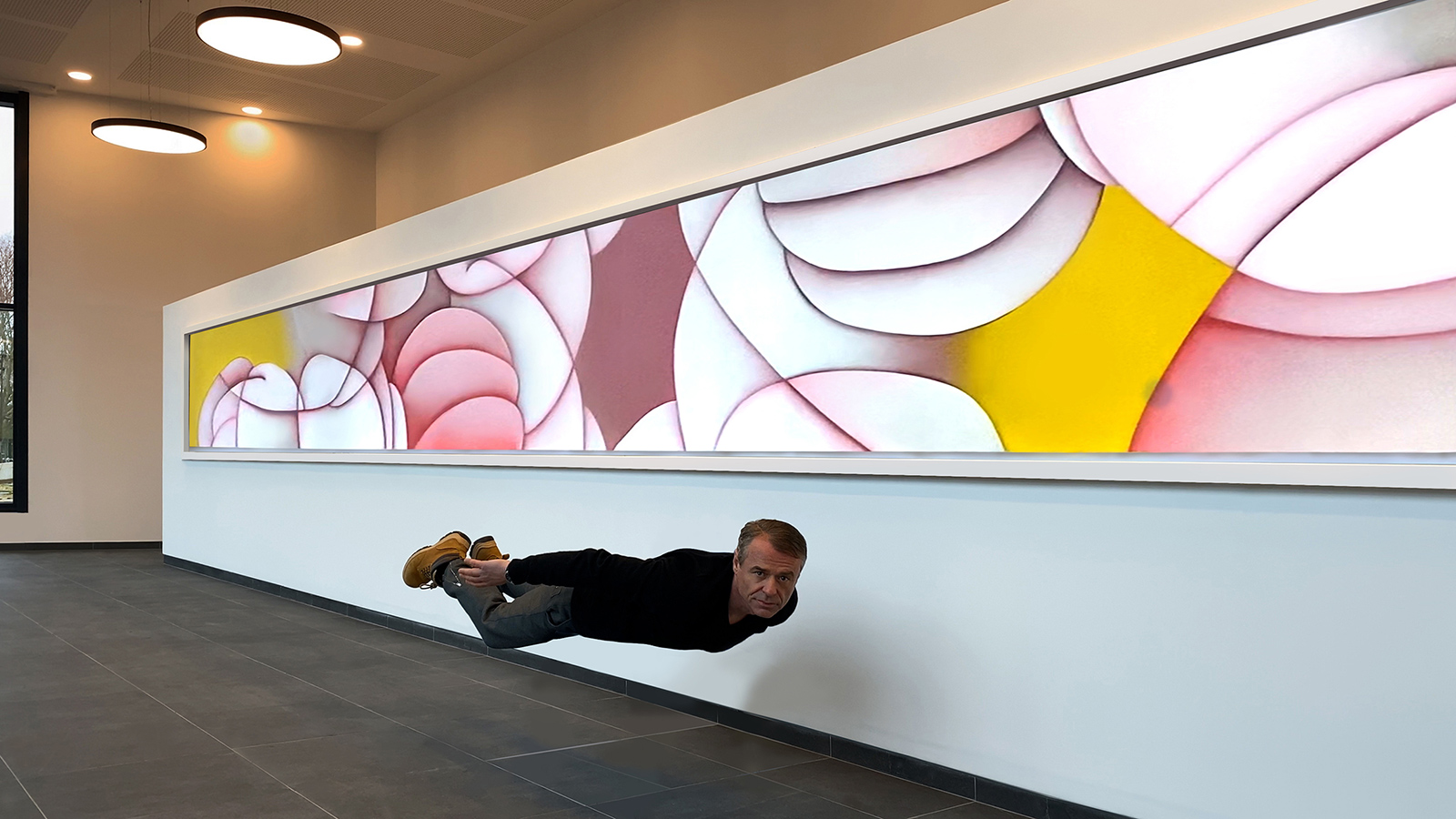 Guillaume Bottazzi, huile sur toile in situ, Alfortville, Grand Paris.