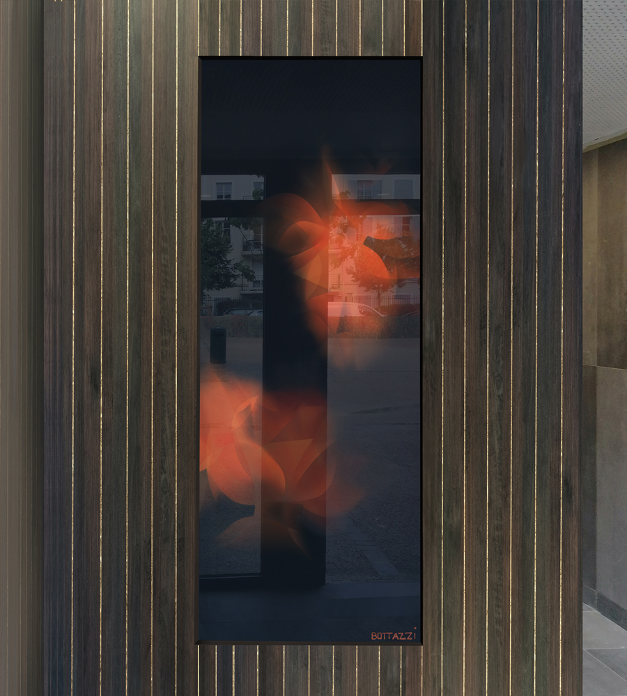 Art in situ de Guillaume Bottazzi, émaux sur verre, Grand Paris