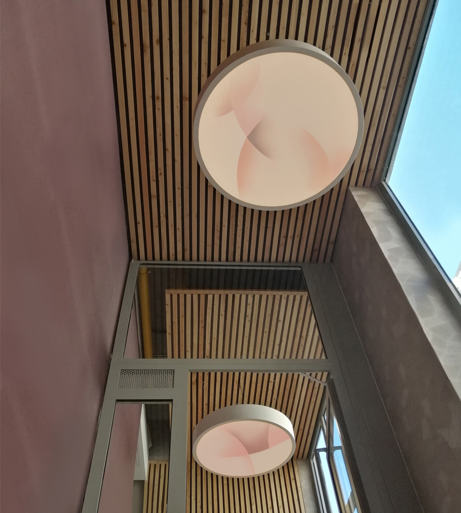 Oeuvres in situ rétroéclairées de Guillaume Bottazzi à Lyon.