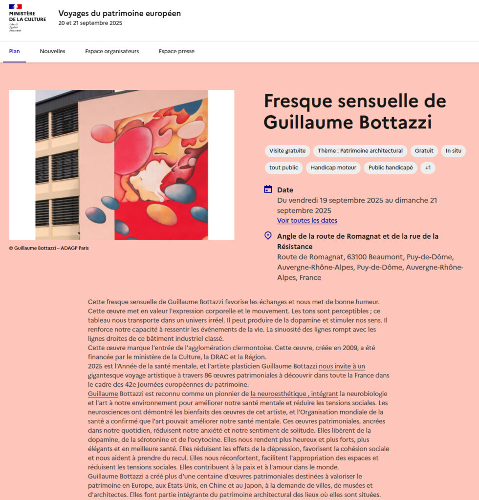 86 guillaume bottazzi's permanent works of art to discover in France