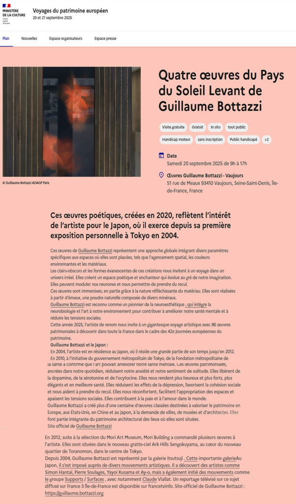 86 guillaume bottazzi's permanent works of art to discover in France