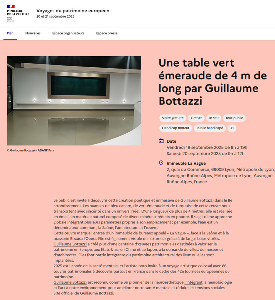 86 guillaume bottazzi's permanent works of art to discover in France