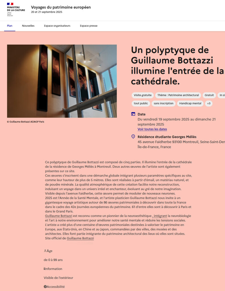 86 guillaume bottazzi's permanent works of art to discover in France