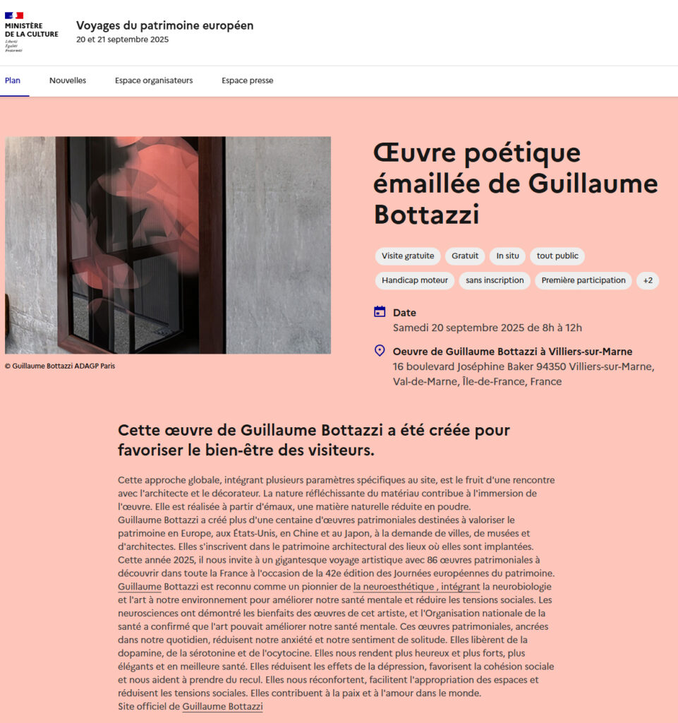 86 guillaume bottazzi's permanent works of art to discover in France