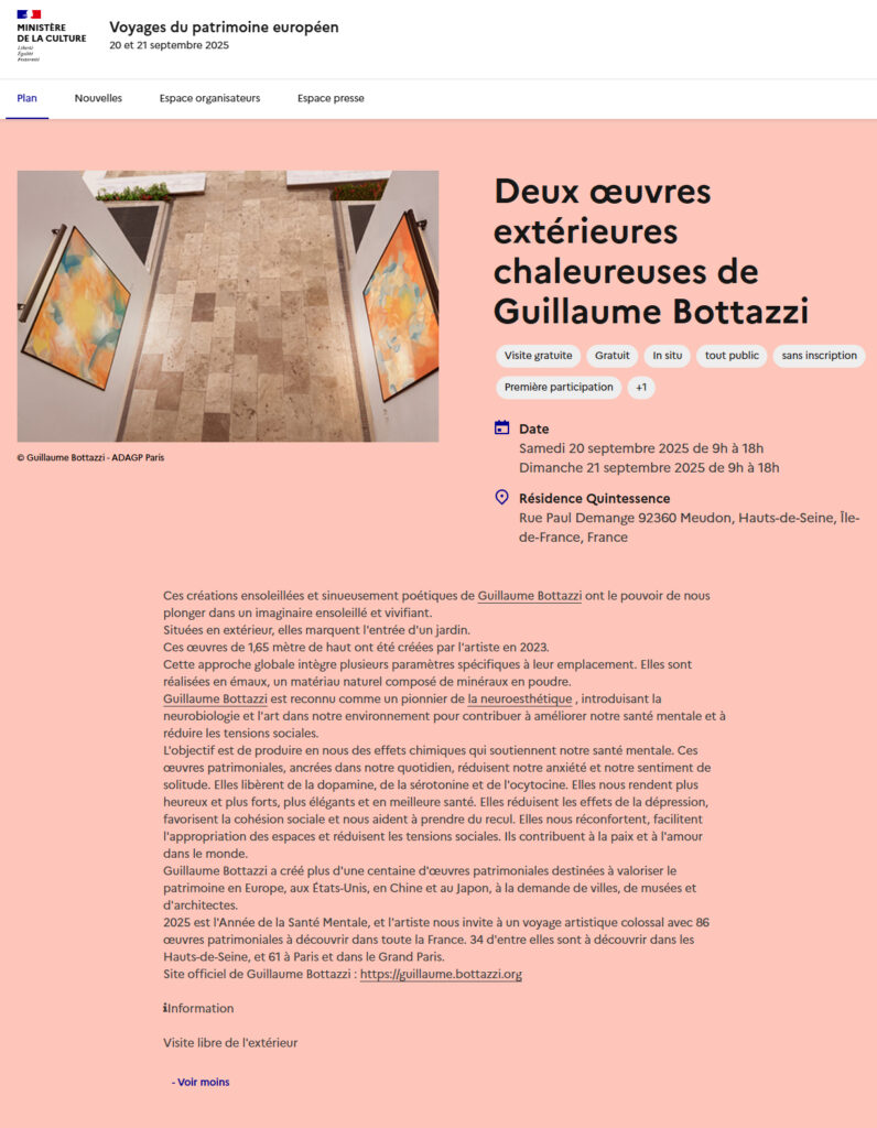 86 guillaume bottazzi's permanent works of art to discover in France