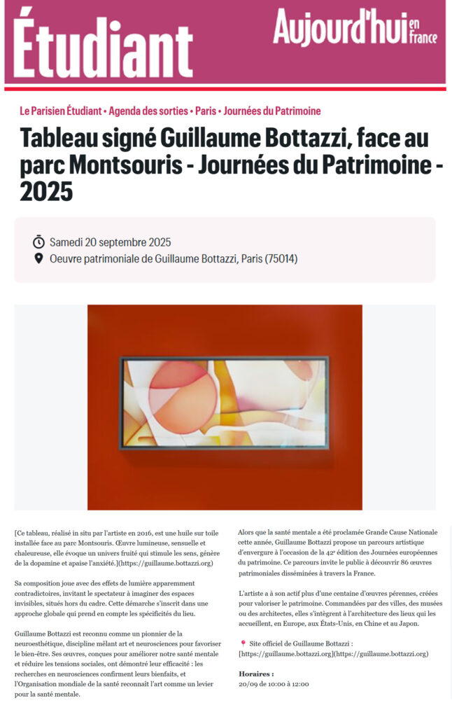Le Parisien Etudiant " Journées du Patrimoine 2025"avec guillaume bottazzi