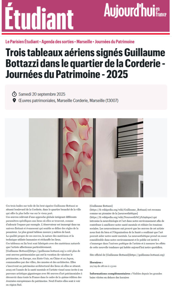 Le Parisien Etudiant “Heritage Days 2025” with Guillaume Bottazzi