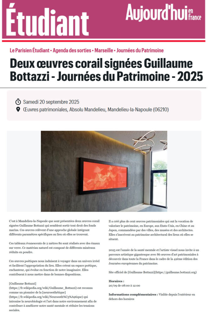 Le Parisien Etudiant " Journées du Patrimoine 2025"avec guillaume bottazzi