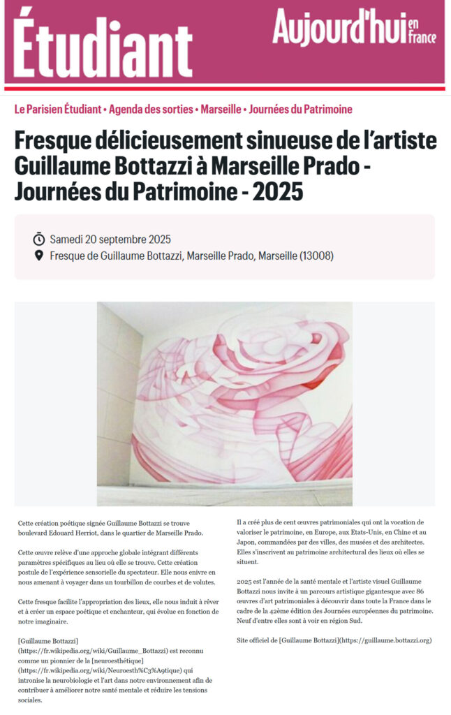 Le Parisien Etudiant “86 Heritage Works by Guillaume Bottazzi at Heritage Days 2025”