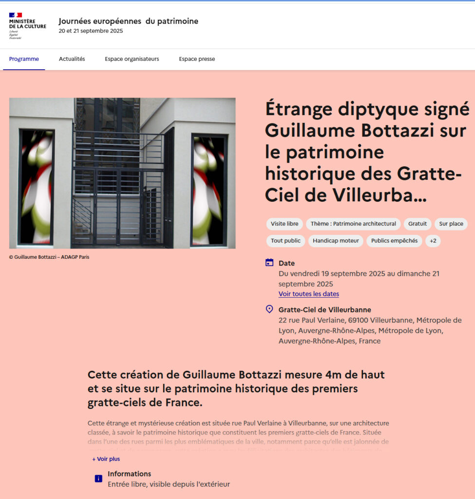 Strange diptych by Guillaume Bottazzi on the historical heritage of the skyscrapers of Villeurbanne