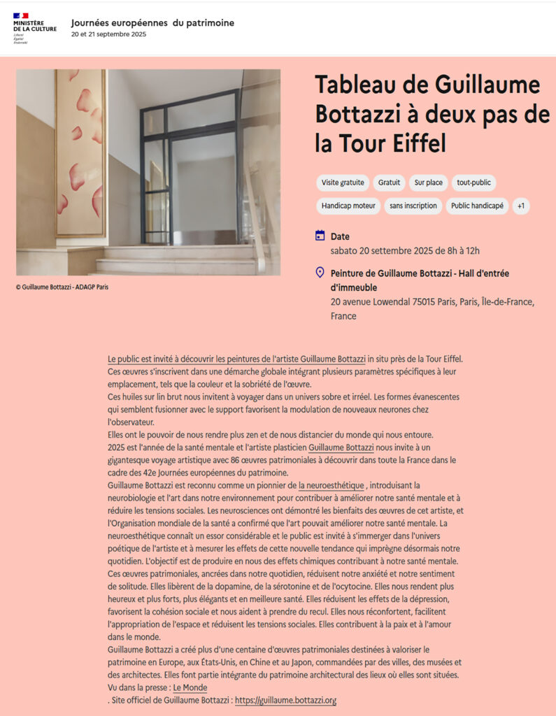 86 guillaume bottazzi's permanent works of art to discover in France