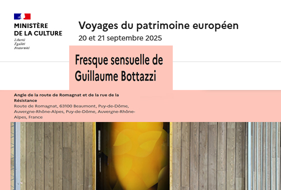 Article du Ministère de la Culture au sujet des oeuvres in situ de Guillaume Bottazzi pour les Journées européennes du patrimoine 2025. Clichy.