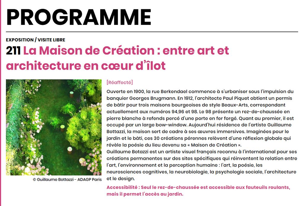 Heritage Days "The House of Creation: art and architecture inside the block"à Ixelles se situe la maison de creation ,entre art et architecture en coeur dilot