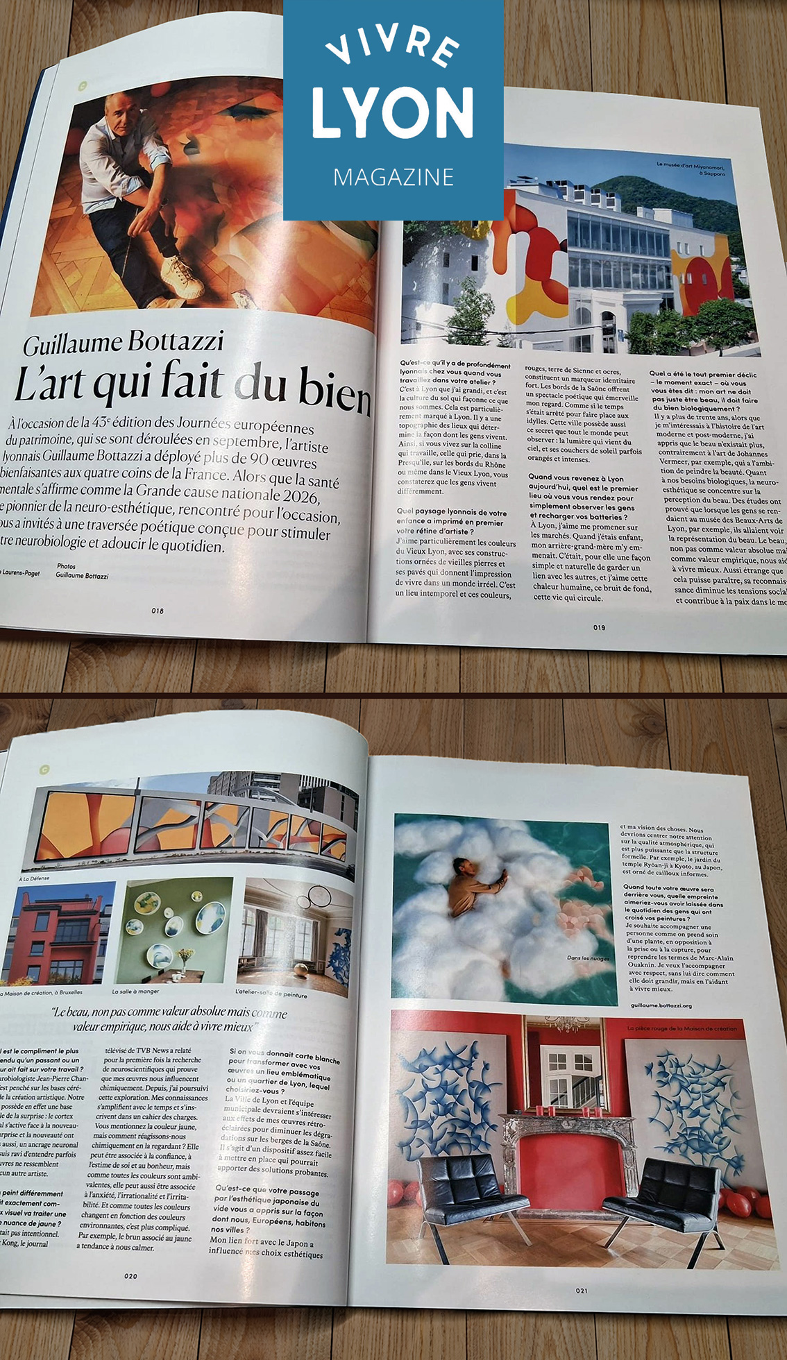 Article au sujet de Guillaume Bottazzi sur le magazine Vivre Lyon, automne 2026